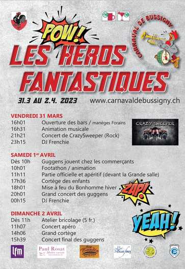 Prochain Concert au Carnaval de Bussigny le vendredi 31.03.2023 à 21h21 